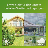 PHILIPS Outdoor Ultra-Efficient Solar Camill Wandleuchte 1,4W, Dual-Bright Sensor, eckig, matt, 3000 Kelvin, IP44 wetterfest, sc